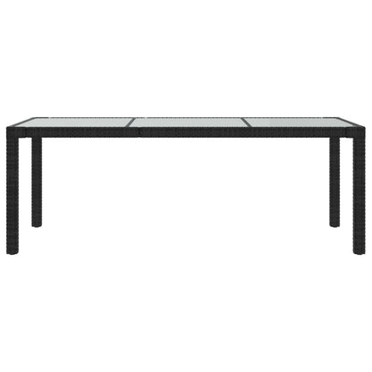7 pcs conjunto jantar exterior com almofadões vime PE preto