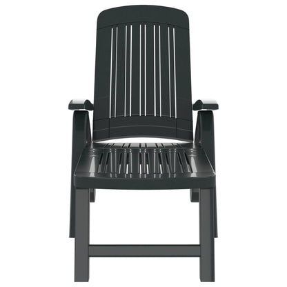 Green polypropylene folding sun lounger