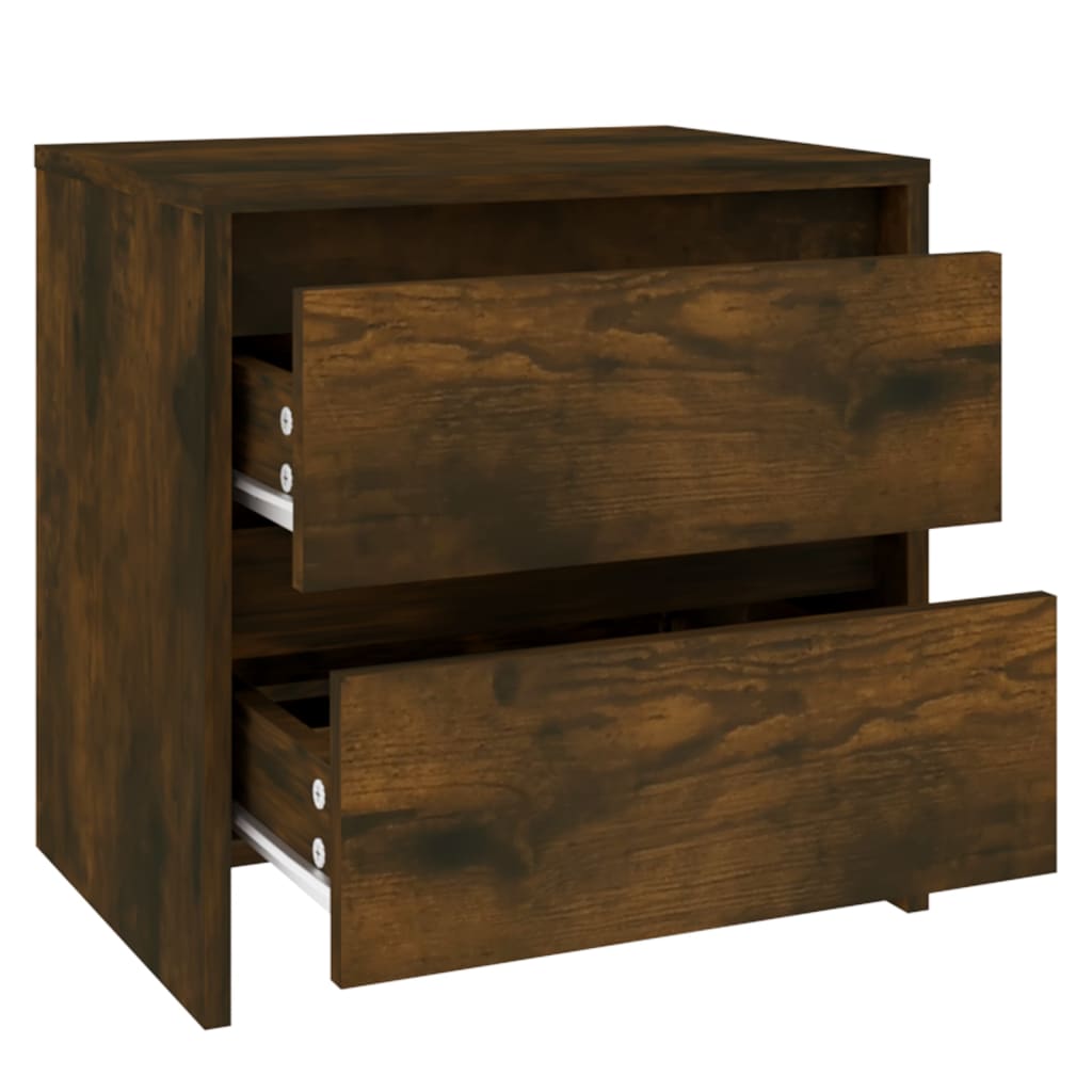 Mesa de cabeceira 2 pcs derivados de madeira carvalho fumado