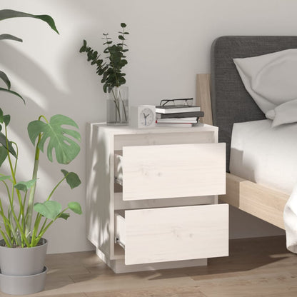 Mesas de cabeceira 2 pcs 40x35x50 cm pinho maciço branco