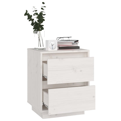 Mesas de cabeceira 2 pcs 40x35x50 cm pinho maciço branco