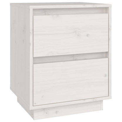 Mesas de cabeceira 2 pcs 40x35x50 cm pinho maciço branco