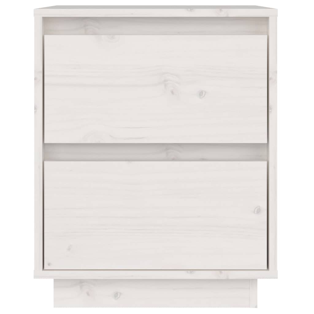 Mesas de cabeceira 2 pcs 40x35x50 cm pinho maciço branco