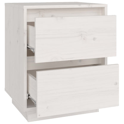 Mesas de cabeceira 2 pcs 40x35x50 cm pinho maciço branco