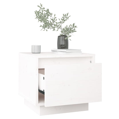 Bedside table 35x34x32 cm solid pine wood white