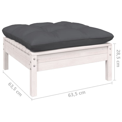10 pcs conjunto lounge de jardim c/ almofadões pinho branco