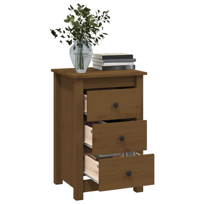Bedside tables 2pcs 40x35x61.5 cm solid pine honey brown