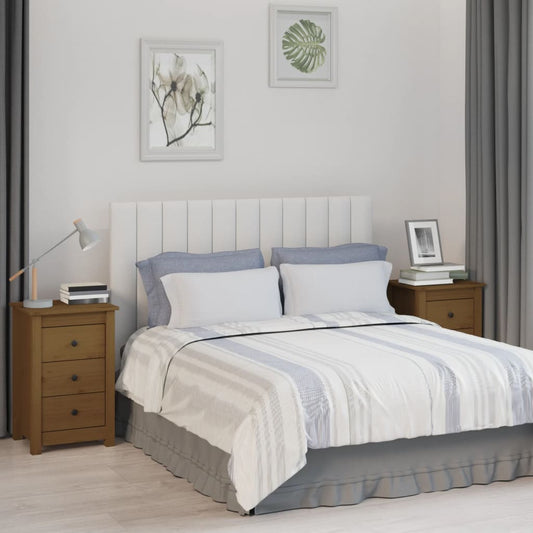 Bedside tables 2pcs 40x35x61.5 cm solid pine honey brown