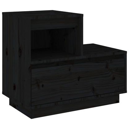 Bedside tables 2 pcs 60x34x51 cm solid pine black