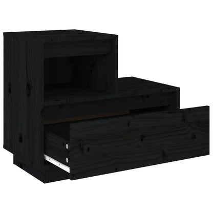 Bedside tables 2 pcs 60x34x51 cm solid pine black