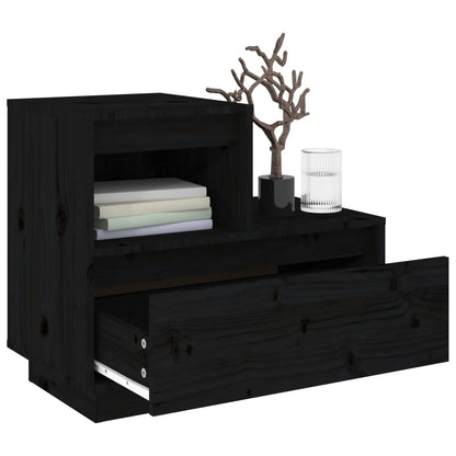 Bedside tables 2 pcs 60x34x51 cm solid pine black