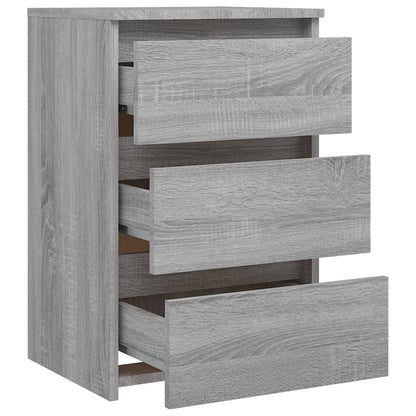 Bedside tables 2 pcs 40x35x62.5 cm wood processed Sonoma gray