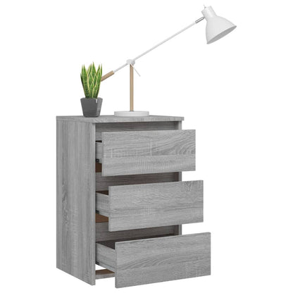 Bedside tables 2 pcs 40x35x62.5 cm wood processed Sonoma gray