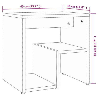 Bedside table 40x30x40 cm processed wood smoked oak