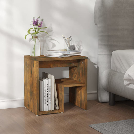 Bedside table 40x30x40 cm processed wood smoked oak