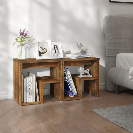 Bedside tables 2 pcs 40x30x40 cm smoked oak wood