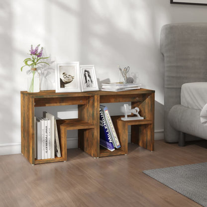 Bedside tables 2 pcs 40x30x40 cm smoked oak wood