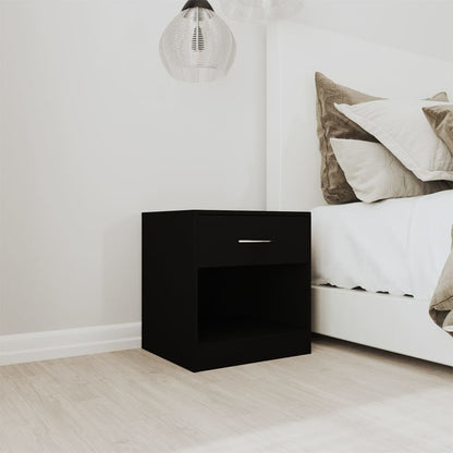 Bedside tables with drawers 2 pcs black