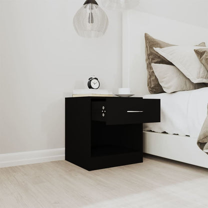 Bedside tables with drawers 2 pcs black
