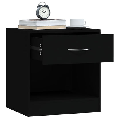 Bedside tables with drawers 2 pcs black