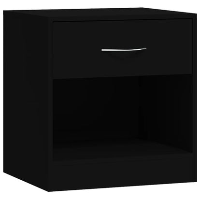 Bedside tables with drawers 2 pcs black