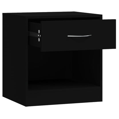 Bedside tables with drawers 2 pcs black