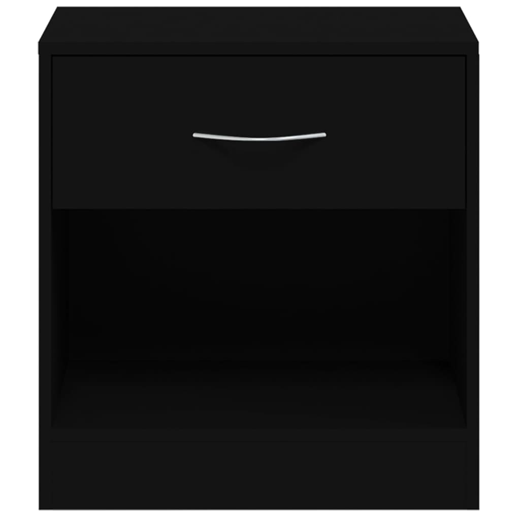 Bedside tables with drawers 2 pcs black