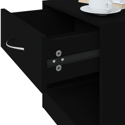 Bedside tables with drawers 2 pcs black