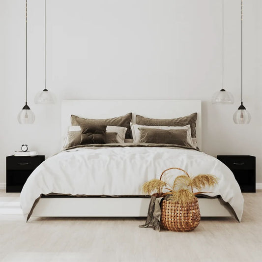 Bedside tables with drawers 2 pcs black