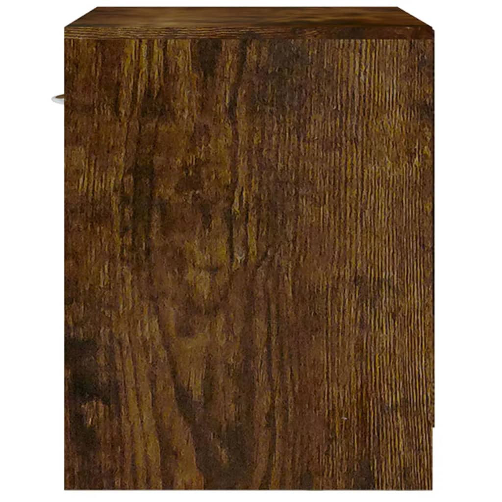 Bedside tables with drawer 2 pcs smoked oak