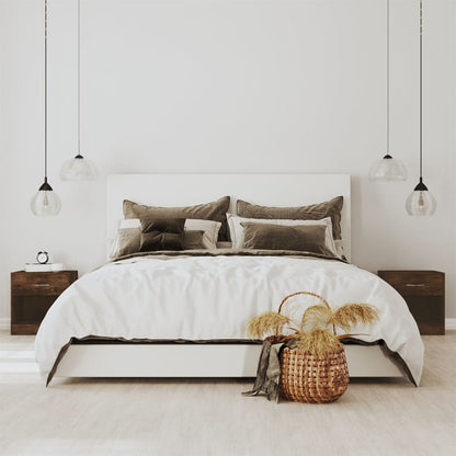 Bedside tables with drawer 2 pcs smoked oak