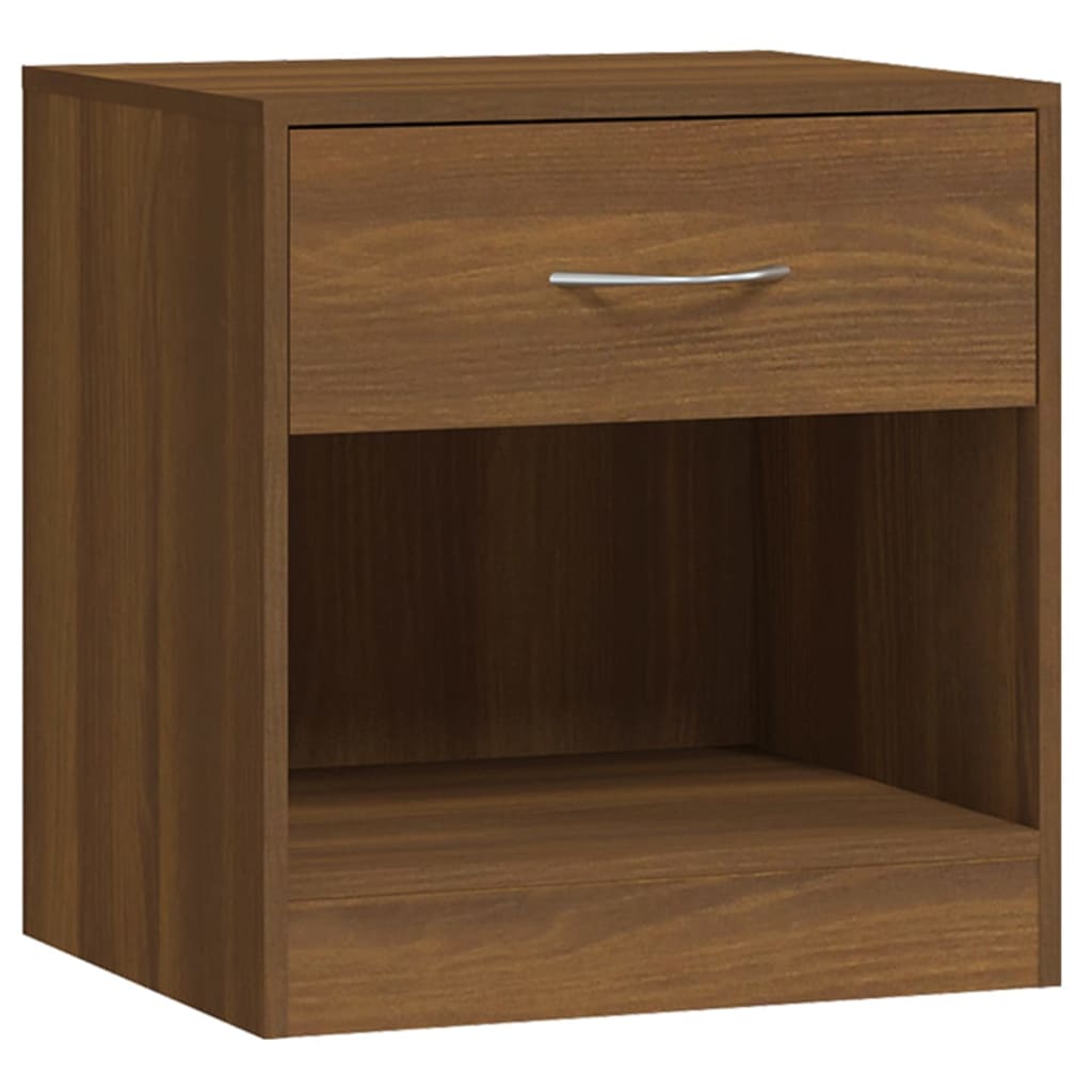 Bedside tables with drawer 2 pcs brown oak