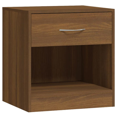 Bedside tables with drawer 2 pcs brown oak