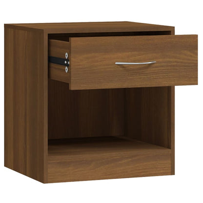 Bedside tables with drawer 2 pcs brown oak