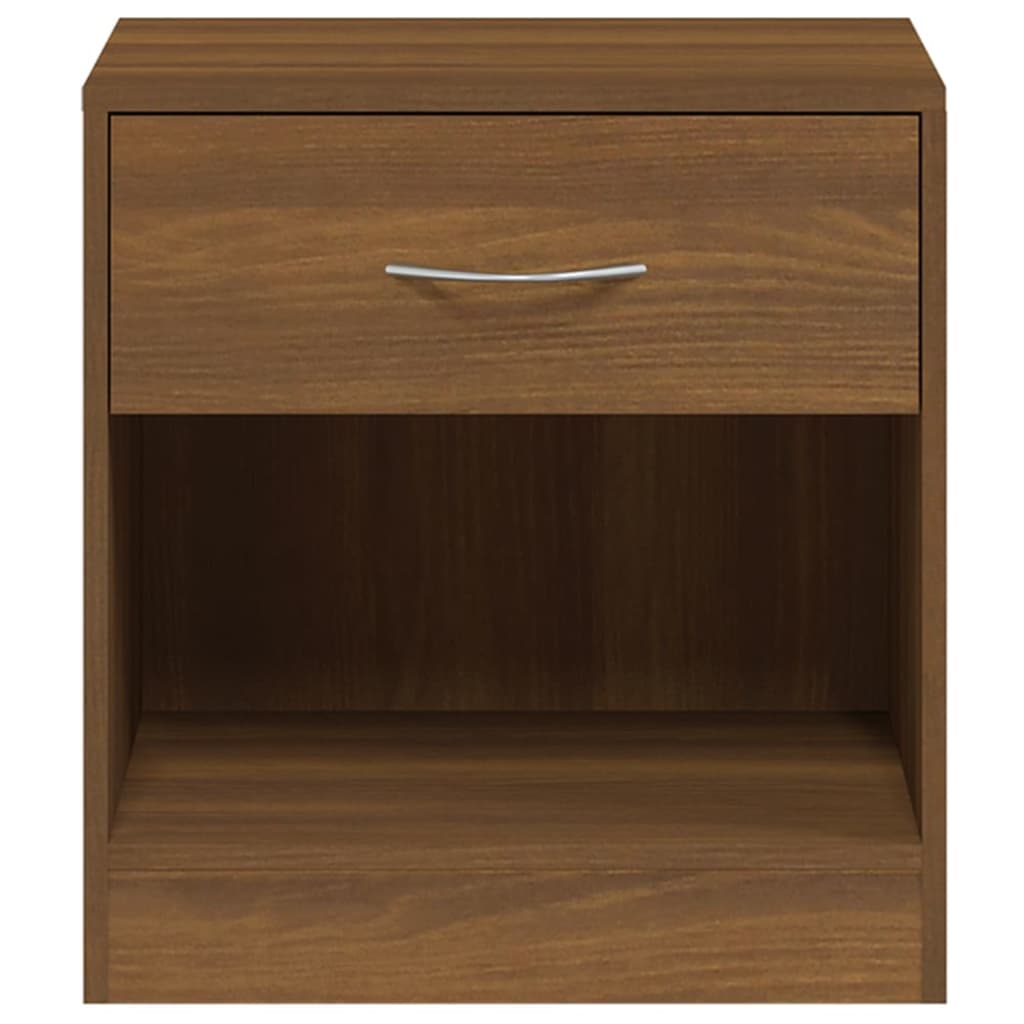 Bedside tables with drawer 2 pcs brown oak