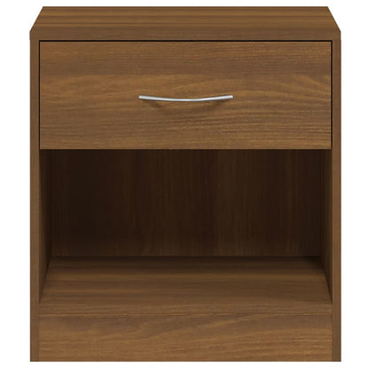 Bedside tables with drawer 2 pcs brown oak