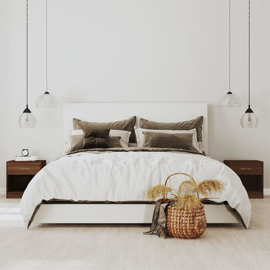 Bedside tables with drawer 2 pcs brown oak