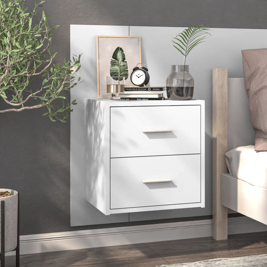 Wall Mounted Bedside Table White