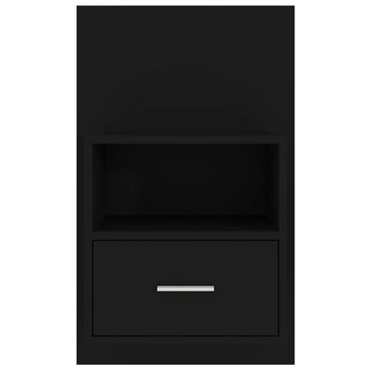 Bedside tables wall mount 2 pcs black