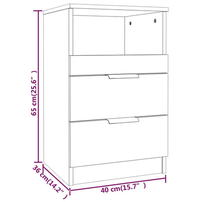 Bedside tables 2 pcs processed wood black