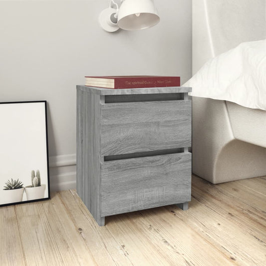 Bedside table 2pcs 30x30x40 cm processed sonoma wood gray