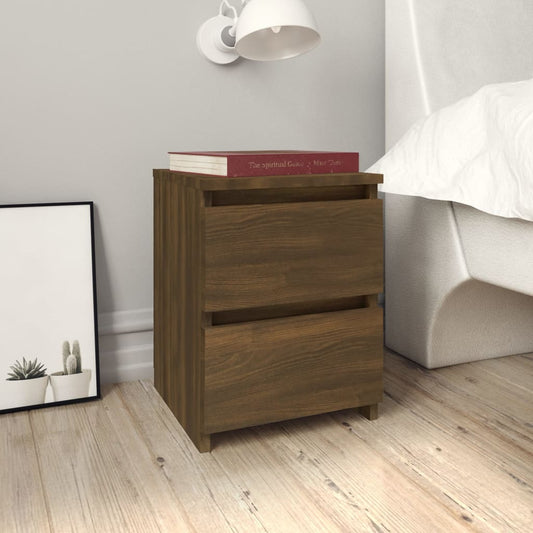 Bedside table 2pcs 30x30x40cm derived from brown oak wood
