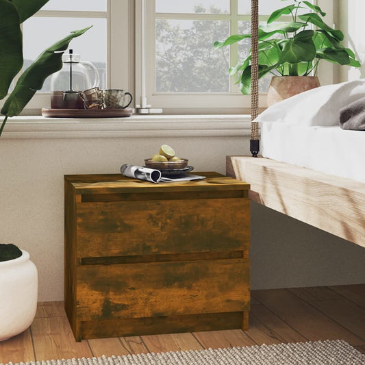 Bedside table 2pcs 50x39x43.5cm derived from smoked oak wood