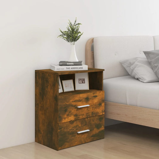 Mesa de cabeceira 50x32x60 cm cor carvalho fumado