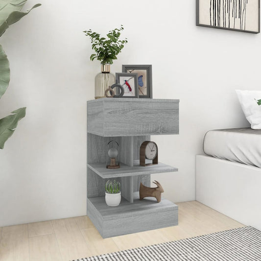 Bedside table 2pcs 40x35x65cm wood derivative grey sonoma