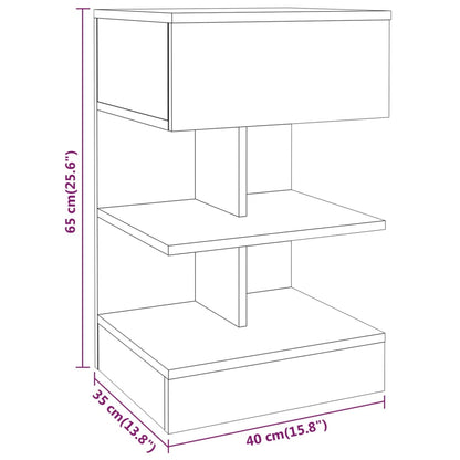 Bedside table 2pcs 40x35x65cm derived from brown oak wood