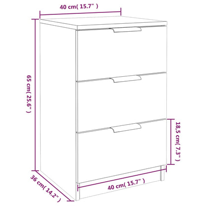 Bedside table 40x36x65 cm black