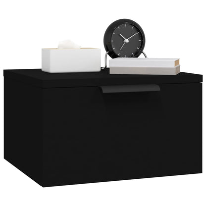 Mesa de cabeceira de montagem na parede 34x30x20 cm preto