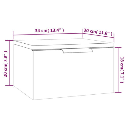 Wall mounted bedside table 34x30x20 cm cement grey