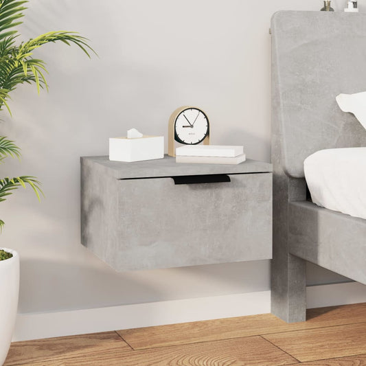 Wall mounted bedside table 34x30x20 cm cement grey